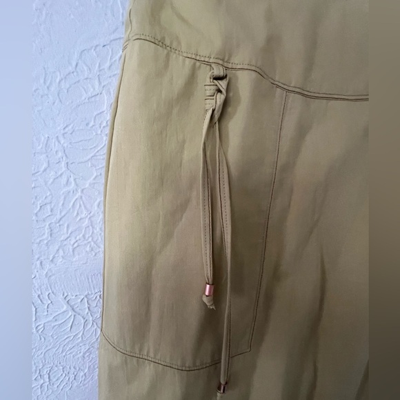 SITKA SEMSCH 100% Cotton Green Wrap Asymmetrical Long with Pockets Skirt Small - Picture 2 of 12